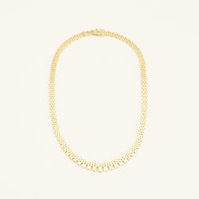 Brick Necklace in 14K Gold, 15.55 inches | Real Genuine Gold