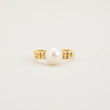 Ring with and pearl in 14K Gold size 8¾ | Solid Gold | Fine Jewelry