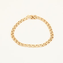 Elegant Bismarck Bracelet, 14K Genuine Gold, 7.48 Inch, Classic Gold Link Design, Fine Jewelry