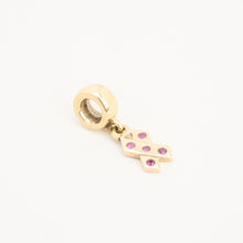 Pandora Charm with and ruby in 14K Gold, 0.79 inches | Vintage Solid