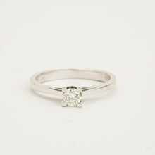 Ring with diamond (0.24 ct) in 14K White gold size 7¼ - 7¾ | Real