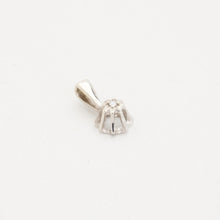 Pendant with diamond (0.01 ct) in 14K White gold, 0.51 inches