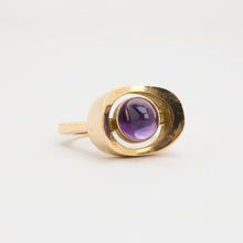 Ring with and amethyst in 14K Gold size 8 | Vintage Solid Gold