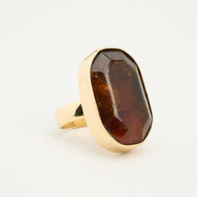 Ring with and amber in 14K Gold size 6 | Real Genuine Gold | Fine