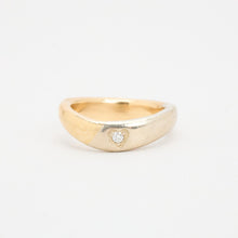Charming 14K Gold Heart Ring, Dainty Diamond Accent 0.02 CT, Romantic Style, Size 6, Elegant Solid Gold Love Band