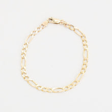 Figaro Bracelet in 14K Gold, 7.28 inches | Solid Gold | Quality Fine