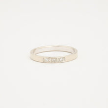 Ring with diamond (0.03 ct) in 14K White gold size 7¼ | Vintage