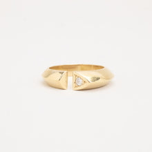 Ring with diamond (0.05 ct) in 14K Gold size 6 - 6½ | Vintage Solid