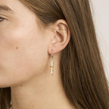 Earrings in 14K Gold and white gold, 1.57 inches | Vintage Solid