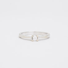 Ring with diamond (0.09 ct) in 14K White gold size 7¼ | Vintage