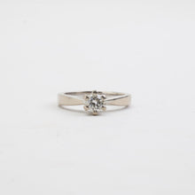 Ring with diamond (0.35 ct) in 14K White gold size 5 | Solid Gold