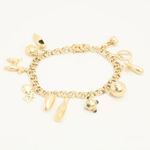 Bismarck Bracelet with and synthetic sapphire in 14K Gold, 7.8 inches