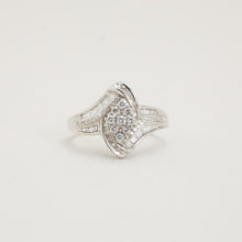 Ring with diamond (0.3 ct) in 14K White gold size 9¼ | Real Genuine
