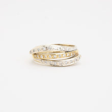 Ring with diamond (0.14 ct) in 18K Gold and white gold size 6