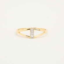 Ring with diamond (0.01 ct) in 14K Gold size 7¾ | Real Genuine Gold