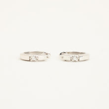 Chic 14K White Gold Diamond Earrings, 0.04 CT Petite Solitaire, Minimalist Design, Elegant Bridal Jewelry, 0.47 Inch Drop