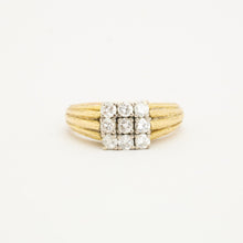 Bague avec diamant (0,76 ct) en or 14 carats et or blanc taille 8