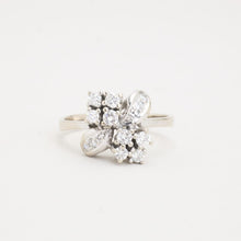 Ring with diamond (0.71 ct) in 14K White gold size 8 | Solid Gold