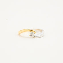 Ring with diamond (0.13 ct) in 18K Gold and white gold size 7