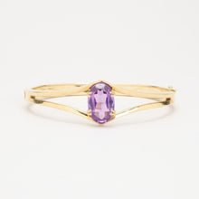 Bangle with and synthetic sapphire in 14K Gold, 2.52 inches | Real