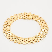 Block Bracelet in 18K Gold, 7.48 inches | Vintage Solid Gold