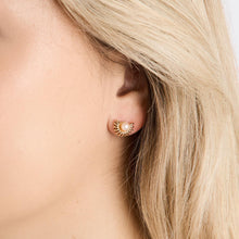 Earrings with and pearl in 14K Gold, 0.28 inches | Solid Gold