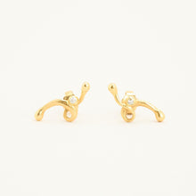 Earrings with diamond (0.02 ct) in 18K Gold, 0.63 inches | Real