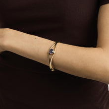 Bangle with and amethyst in 14K Gold, 2.17 inches | Vintage Solid