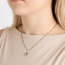 Pendant with diamond (0.01 ct) in 14K White gold, 0.87 inches