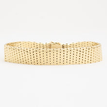 Brick Bracelet in 14K Gold, 7.68 inches | Vintage Solid Gold | Fine