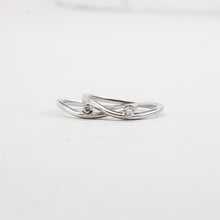 Ring with diamond (0.07 ct) in 14K White gold size 6¾ | Vintage