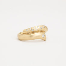 Snake Ring with diamond (0.15 ct) in 14K Gold size 7¾ | Vintage Solid