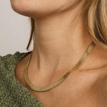 Brick Necklace in 14K Gold, 16.54 inches | Real Genuine Gold