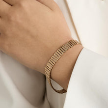 Brick Bracelet in 14K Gold, 7.48 inches | Real Genuine Gold | Fine