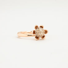 Ring with diamond (0.68 ct) in 14K Rose gold size 6¾ | Vintage Solid