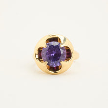 Ring with and synthetic sapphire in 14K Gold size 6 - 6½ | Real