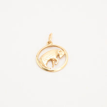 Vintage Inspired Capricorn Pendant, 14K Gold, 0.79 inch Zodiac Disc, Classic Astrology Jewelry, Retro Style Solid Gold Charm