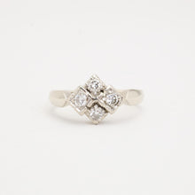Ring with diamond (0.38 ct) in 14K White gold size 6¾ | Vintage