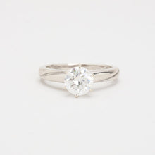Ring with diamond (0.43 ct) in 18K White gold size 6½ | Solid Gold
