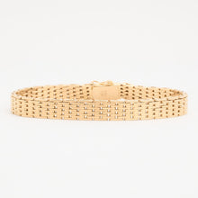 Brick Bracelet in 14K Gold, 7.68 inches | Vintage Solid Gold
