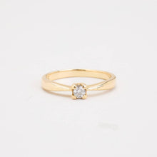 Ring with diamond (0.11 ct) in 14K Gold size 7¼ | Real Genuine Gold