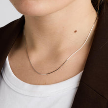 Snake chain Necklace in 18K White gold, 15.75 inches | Real Genuine