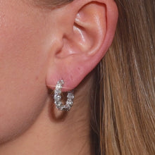 Earrings in 14K White gold, 0.79 inches | Vintage Solid Gold