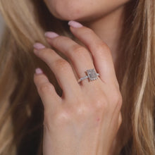 Ring with diamond (2.92 ct) in 14K White gold size 6¾ | Vintage