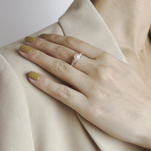 Vintage Inspired 14K White Gold Three-Stone Pearl & Diamond Ring, 0.06 CTW Diamond Accents, Dainty Minimalist Engagement Jewelry