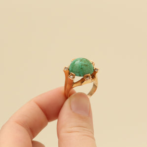 Ring with turquoise in 18K Gold size 5¾ | Solid Gold | Quality Fine Jewelry | Danish Jewelry