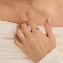 Contemporary Organic Band Ring, 14K Rose Gold Undulating Design, Minimalist Modern Jewelry, Size 8¾, TOFTEGAARD Hallmarked