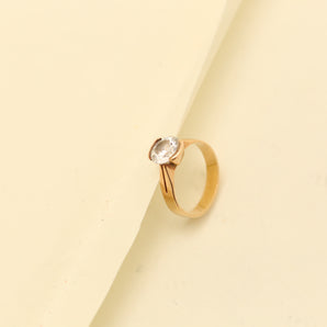 Ring with and zircon in 14K Gold size 5¾ | Real Genuine Gold | Fine Jewelry | Nordic Jewelry