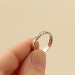 Ring med diamant (0,18 ct) i 14K hvitt gull størrelse 7¾ | Solid gull | Kvalitets fine smykker | Nordiske smykker
