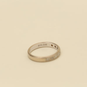 Ring med diamant (0,18 ct) i 14K hvitt gull størrelse 7¾ | Solid gull | Kvalitets fine smykker | Nordiske smykker